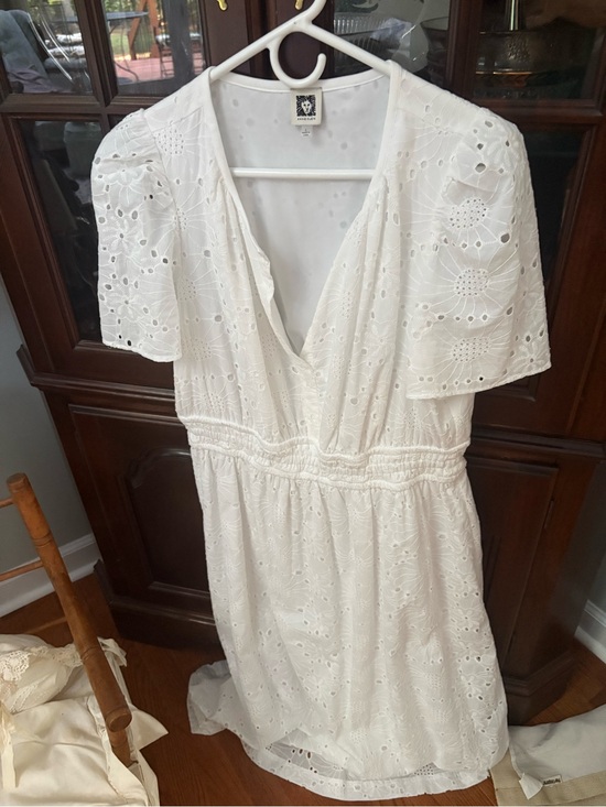 Anne Klein Dresses & Skirts - Anne Klein White Eyelet V-Neck Dress